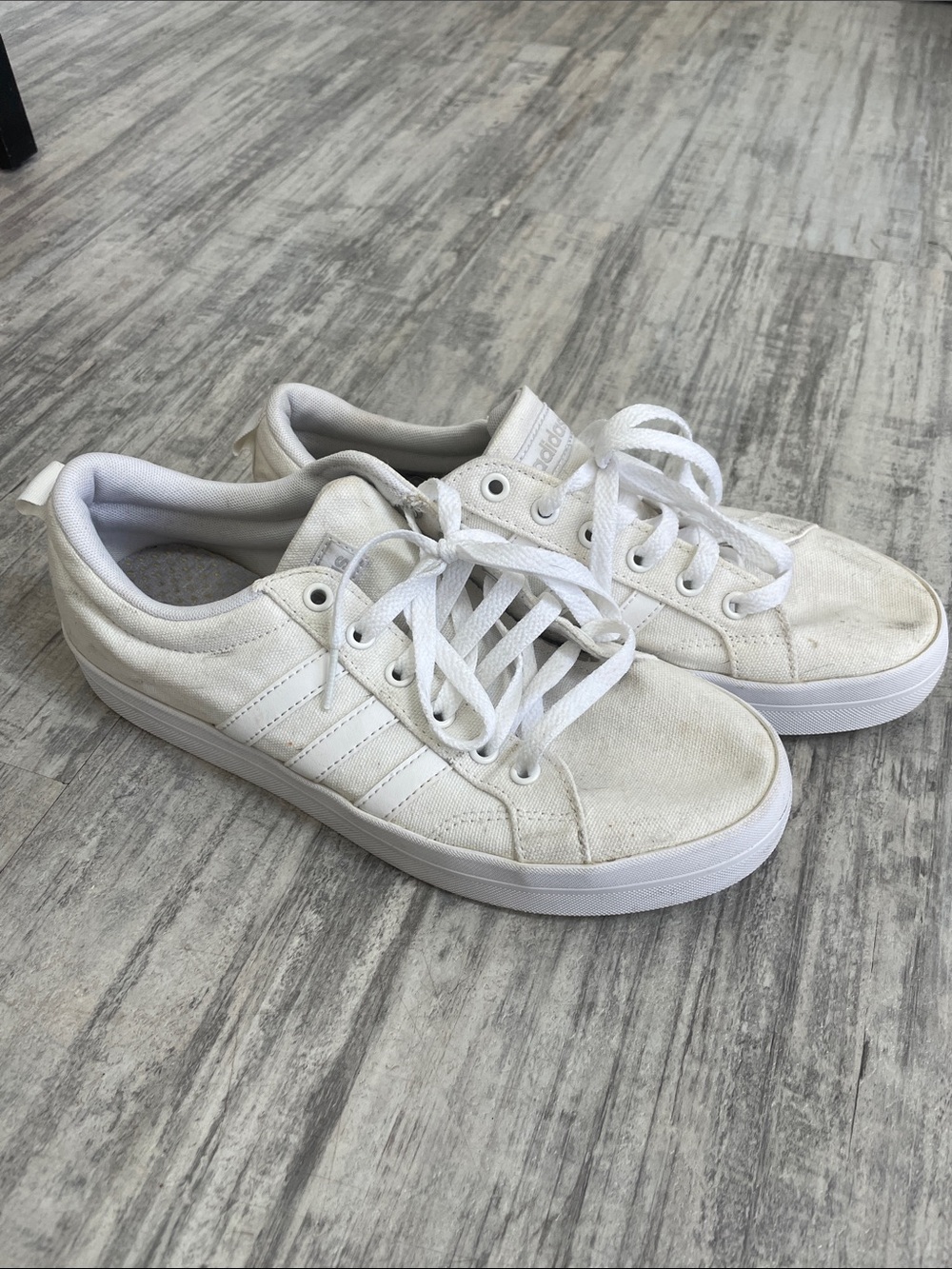 adidas White Low-Top Casual Sneakers